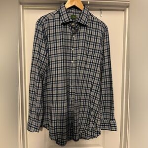 EUC Sid Mashburn button up shirt flannel Large blue check